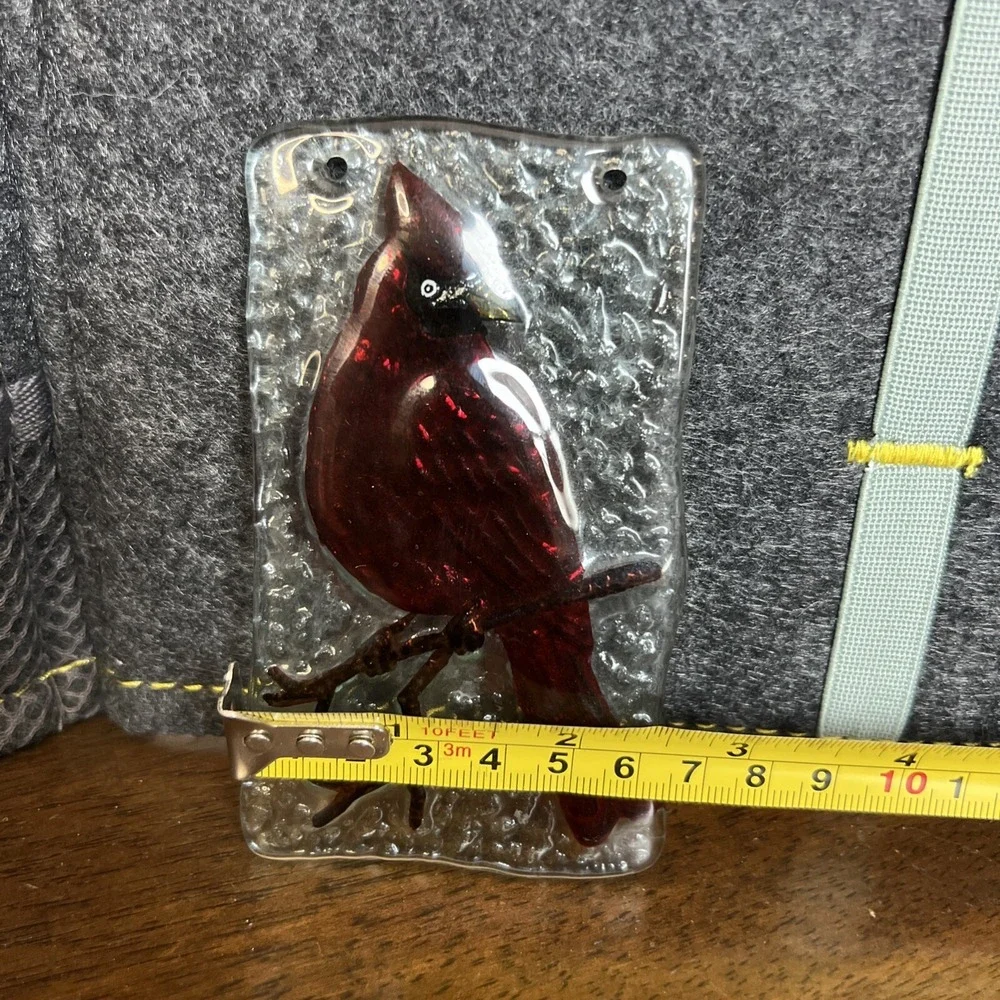 Red‎ Cardinal Bird Glass Ornament On Stick Christmas Holiday Tree